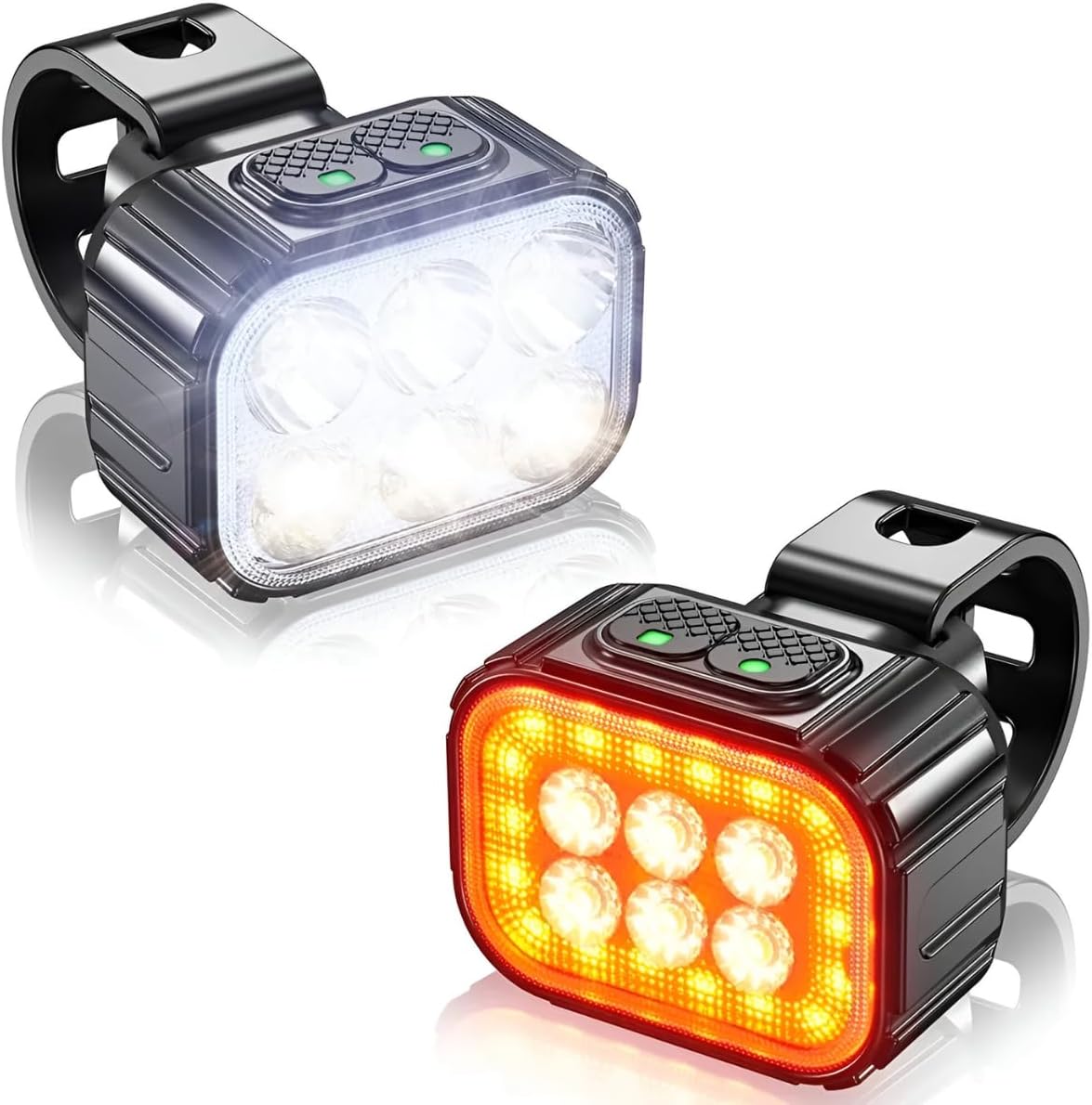 Lanterna Bike Kit Farol Bike 6 Led Recarregável USB a Prova da Água