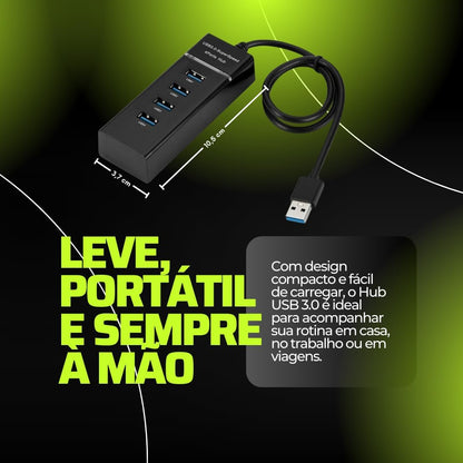 Expansor Hub Usb 3.0 4 Portas Com Led Super Rápido 5.0 Gbps
