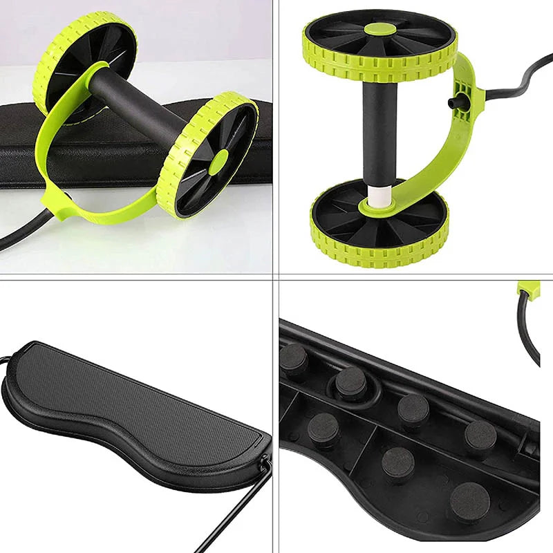 Novo Sport Core Double AB Carver Roller Wheel Fitness Exercícios abdominais Equipamento Treino Cintura Emagrecimento