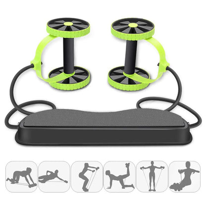 Novo Sport Core Double AB Carver Roller Wheel Fitness Exercícios abdominais Equipamento Treino Cintura Emagrecimento