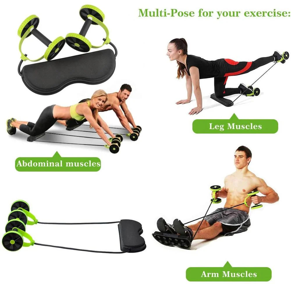 Novo Sport Core Double AB Carver Roller Wheel Fitness Exercícios abdominais Equipamento Treino Cintura Emagrecimento