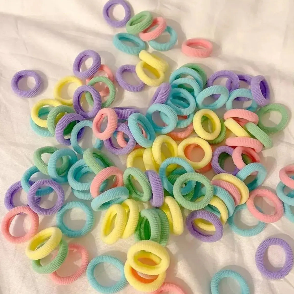 Rabicó 100 Xuxinha Elástico de Cabelo Kit Cores Doces Doces Infantil/Adulto