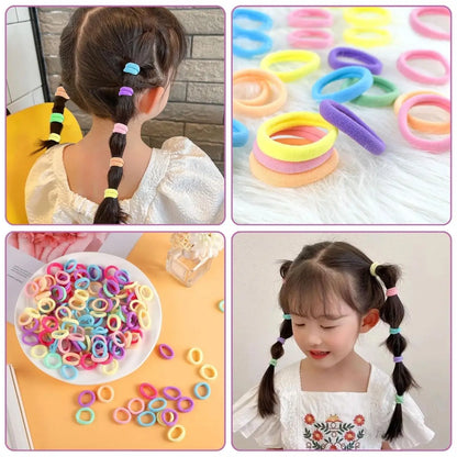 Rabicó 100 Xuxinha Elástico de Cabelo Kit Cores Doces Doces Infantil/Adulto